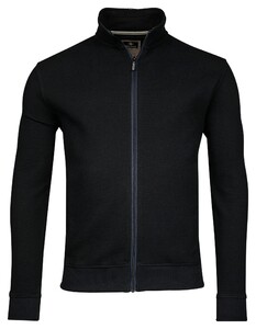 Baileys High-Low Texture Interlock Sweat Zip Vest Navy