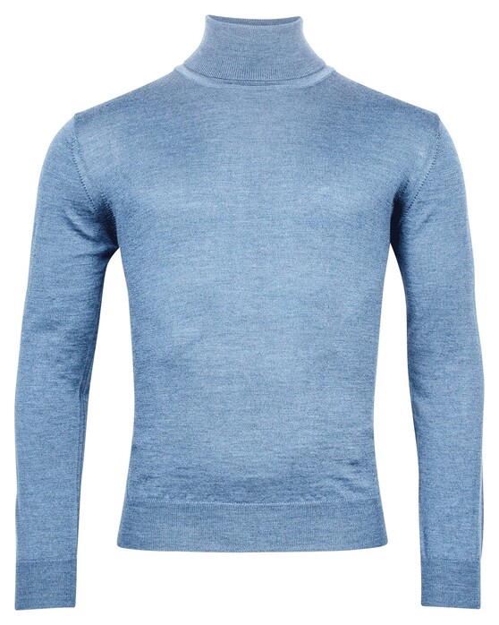 Baileys High Neck Pullover Single Knit Trui Licht Blauw