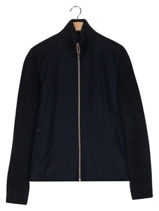 Baileys Knitted Cardigan Zip Front Flanel Fabric Vest Navy