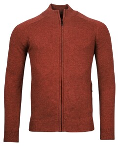 Baileys Lambswool Cardigan Zip Single Knit Vest Stone Red