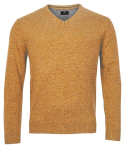 Baileys Lambswool V-Neck Single Knit Pullover Gold Yellow