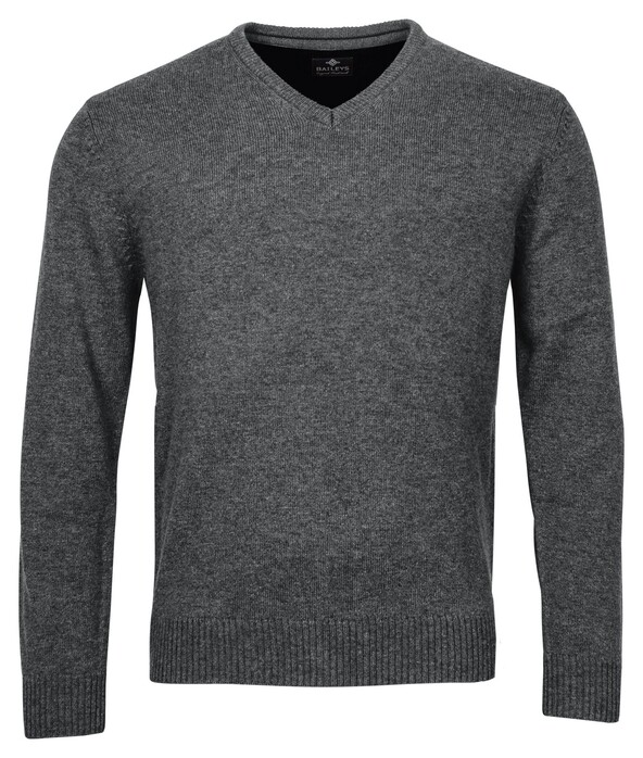 Baileys Lambswool V-Neck Single Knit Trui Anthracite