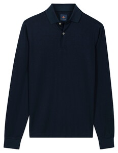 Baileys Long Sleeve Subtle Two-Tone Poloshirt Dark Blue