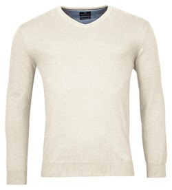 Baileys Luxury Pima Cotton V-Neck Single Knit Trui Kitt Melange