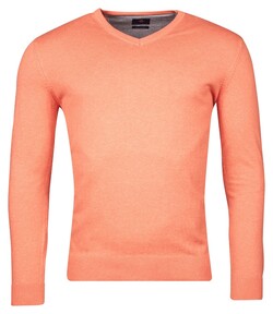 Baileys Luxury Pima Cotton V-Neck Single Knit Trui Light Coral