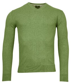 Baileys Luxury Pima Cotton V-Neck Single Knit Trui Pastel Groen