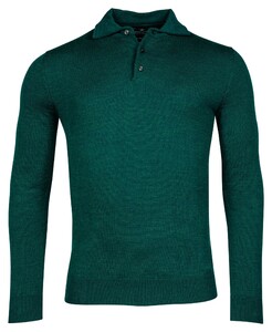 Baileys Merino Blend Pullover Polo Collar Buttons Single Knit Dark Green