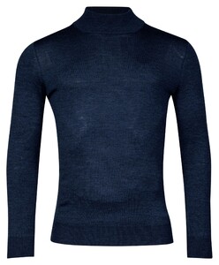 Baileys Merino High Turtleneck Single Knit Pullover Dark Blue