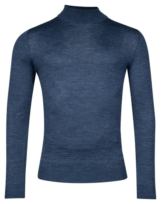 Baileys Merino High Turtleneck Single Knit Pullover Deep Denim Blue