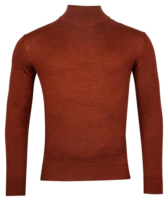 Baileys Merino High Turtleneck Single Knit Pullover Deep Orange