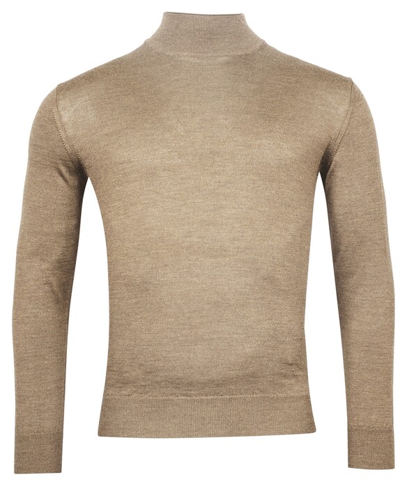 Baileys Merino High Turtleneck Single Knit Trui Donker Zand