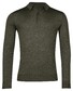 Baileys Merino Pullover Polo Collar Buttons Single Knit Trui Donker Groen