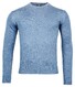 Baileys Merino Wool Crew Neck Uni Color Single Knit Pullover Mid Blue