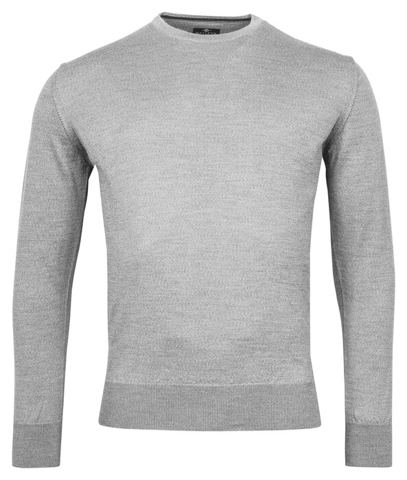 Baileys Merino Wool Crew Neck Uni Color Single Knit Pullover Silver Grey