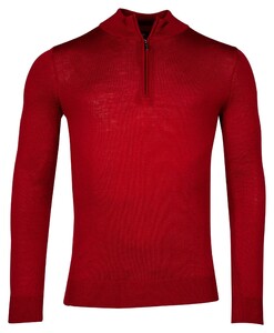Baileys Merino Wool Half Zip Single Knit Pullover Red