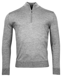 Baileys Merino Wool Half Zip Uni Color Single Knit Pullover Silver Grey