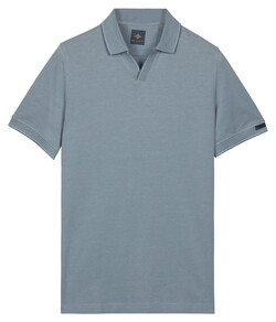 Baileys No-Button Closure Two-Tone Oxford Piqué Polo Riviera Blue