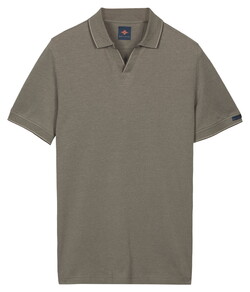 Baileys No-Button Closure Two-Tone Oxford Piqué Polo Stone Grey