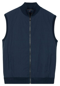 Baileys No Sleeves Full Zip Knit Front Light Padded Quilted Vest Delft Blue
