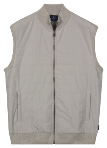 Baileys No Sleeves Full Zip Knit Front Light Padded Quilted Vest Midden Grijs