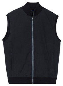 Baileys No Sleeves Full Zip Knit Front Light Padded Quilted Vest Navy