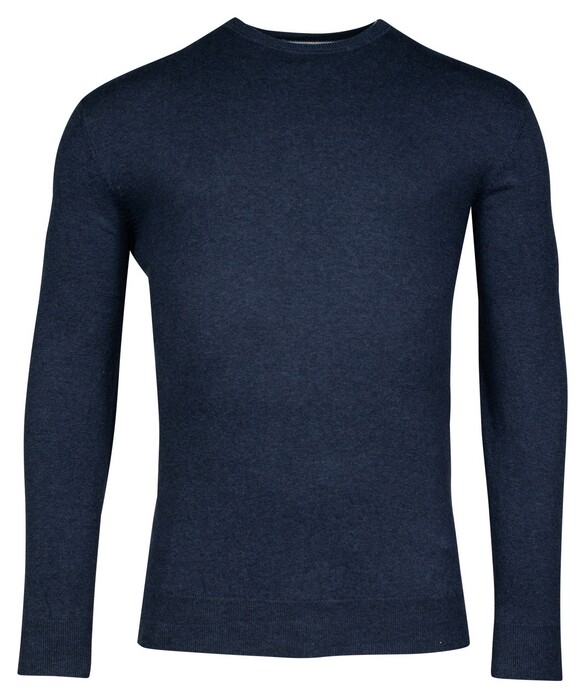 Baileys Pima Cotton Crew Neck Uni Color Single Knit Pullover Dark Blue