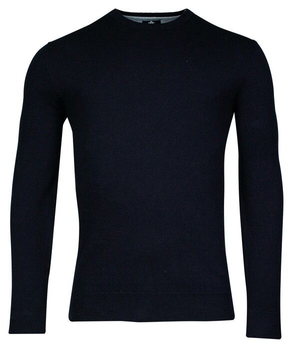 Baileys Pima Cotton Crew Neck Uni Color Single Knit Pullover Navy