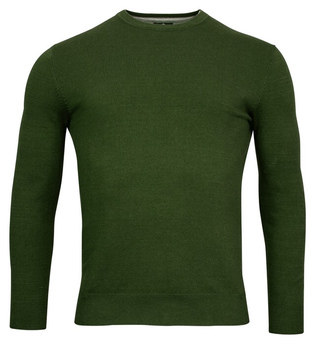 Baileys Pima Cotton Crew Neck Uni Color Single Knit Trui Groen