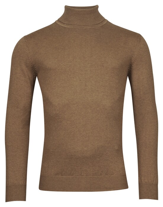 Baileys Pima Cotton Uni Color Single Knit Rollneck Pullover Brown