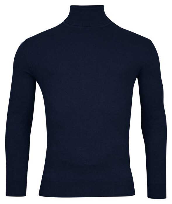 Baileys Pima Cotton Uni Color Single Knit Rollneck Pullover Dark Blue