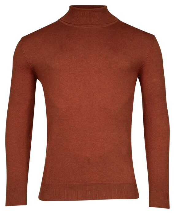 Baileys Pima Cotton Uni Color Single Knit Rollneck Pullover Deep Orange