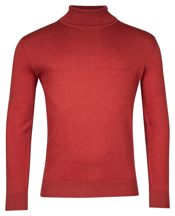 Baileys Pima Cotton Uni Color Single Knit Rollneck Pullover Deep Red