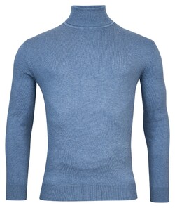 Baileys Pima Cotton Uni Color Single Knit Rollneck Pullover Mid Blue