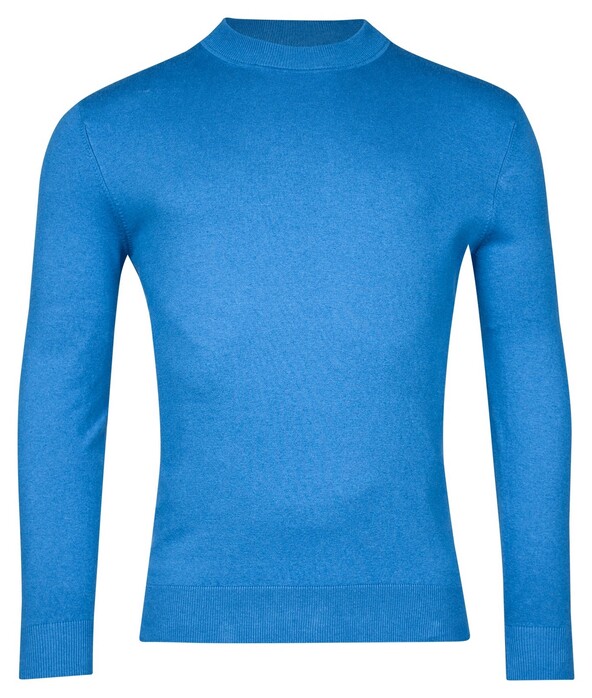 Baileys Pima Cotton Uni Color Turtleneck Single Knit Pullover Bright Blue