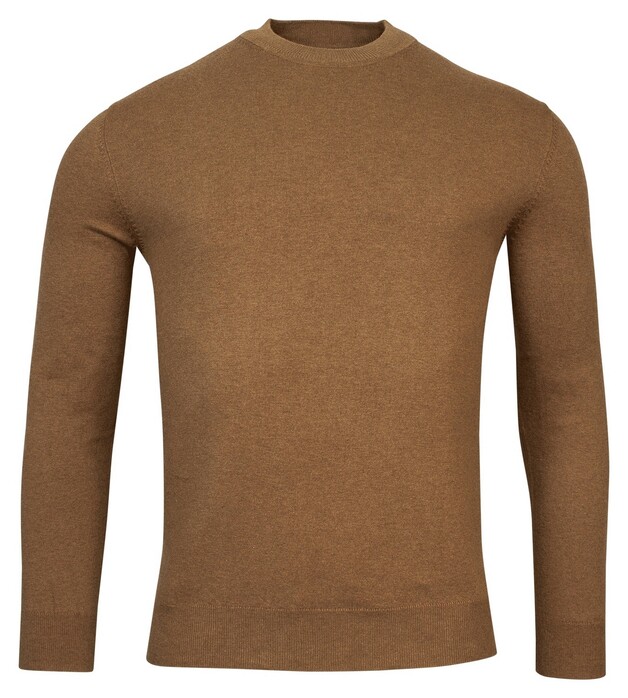 Baileys Pima Cotton Uni Color Turtleneck Single Knit Pullover Brown