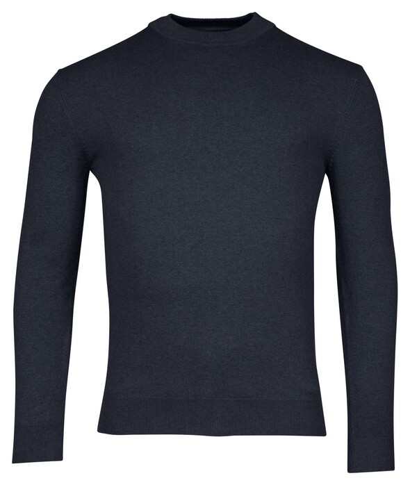 Baileys Pima Cotton Uni Color Turtleneck Single Knit Pullover Deep Denim Blue