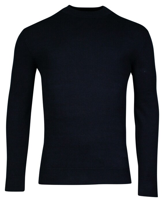 Baileys Pima Cotton Uni Color Turtleneck Single Knit Trui Navy