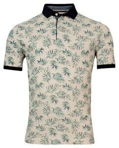 Baileys Pique 2Tone All Painted Leaves Poloshirt Beige