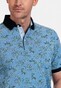 Baileys Pique 2Tone All Painted Leaves Poloshirt Mid Blue
