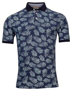 Baileys Pique 2Tone All Painted Leaves Poloshirt Navy