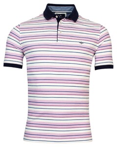 Baileys Piqué 2Tone Allover Fine Yarn Dyed Stripe Poloshirt Lilac