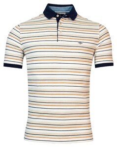 Baileys Piqué 2Tone Allover Fine Yarn Dyed Stripe Poloshirt Ocher