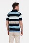 Baileys Pique 2Tone Allover Yarn Dyed Stripe Poloshirt Dark Aqua