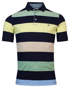 Baileys Pique 2Tone Allover Yarn Dyed Stripe Poloshirt Pastel Lime