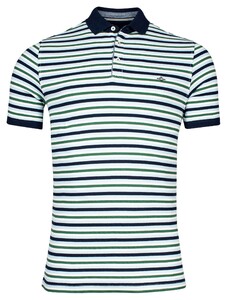 Baileys Piqué Allover Yarn Dyed Stripes Poloshirt Green