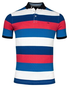 Baileys Piqué Allover Yarn Dyed Stripes Poloshirt Mid Cerise