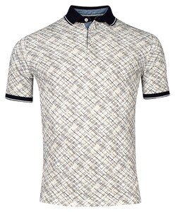 Baileys Piqué Multi Lines Check Pattern Polo Olive