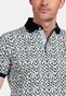 Baileys Pique Multi Retro Pattern Poloshirt Ocher