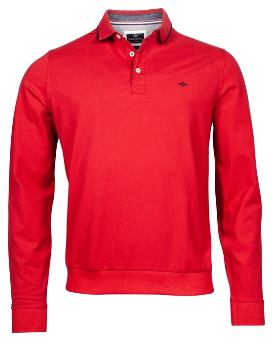 Baileys Pique Solid Longsleeve Poloshirt Red