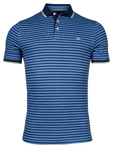 Baileys Piqué Yarn Dyed Stripes Poloshirt Denim Blue